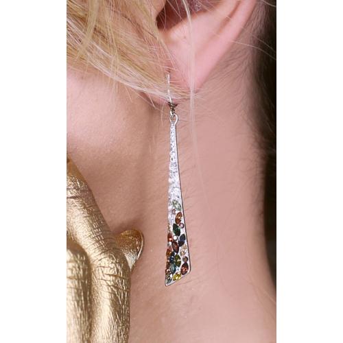 Сребърни обеци с кристали от Sw® SO339 Bold Rose