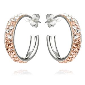 Сребърни обеци с кристали от Sw® SO342 Peach Gold