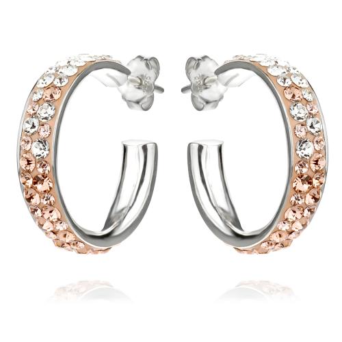 Сребърни обеци с кристали от Sw® SO342 Peach Gold