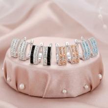 Сребърни обеци Hali с кристали от Sw® Crystal and Jet