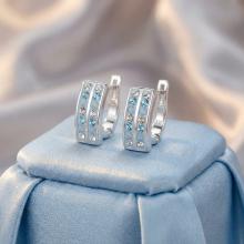 Сребърни обеци Hali с кристали от Sw® Crystal and Jet