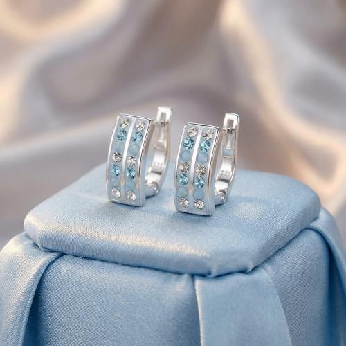 Сребърни обеци Hali с кристали от Sw® Crystal