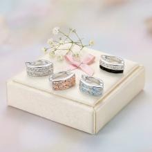 Сребърни обеци Hali с кристали от Sw® Crystal and Jet