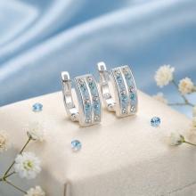 Сребърни обеци Hali с кристали от Sw® Crystal and Jet