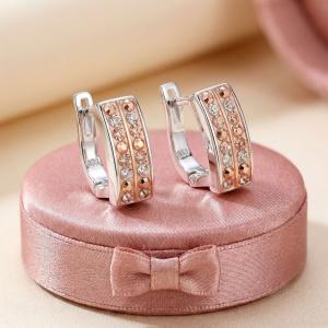 Сребърни обеци Hali с кристали от Sw® Peach Gold