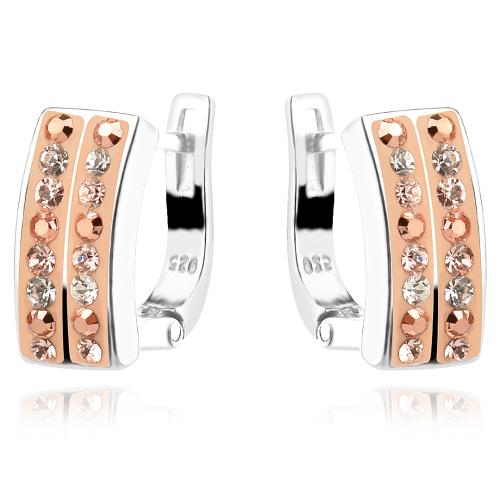 Сребърни обеци Hali с кристали от Sw® Peach Gold