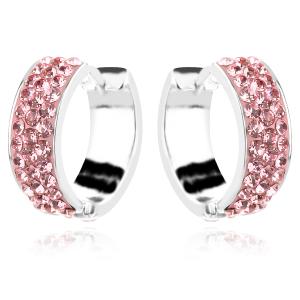 Сребърни обеци Elise с кристали от Sw® Light Rose