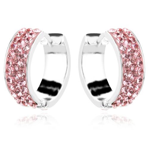 Сребърни обеци Elise с кристали от Sw® Light Rose