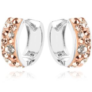 Сребърни обеци Elise с кристали от Sw® Peach Gold