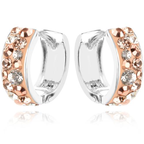 Сребърни обеци Elise с кристали от Sw® Peach Gold