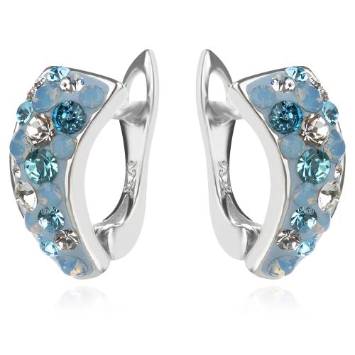 Сребърни обеци с кристали от Sw® Vivian Deep Blue