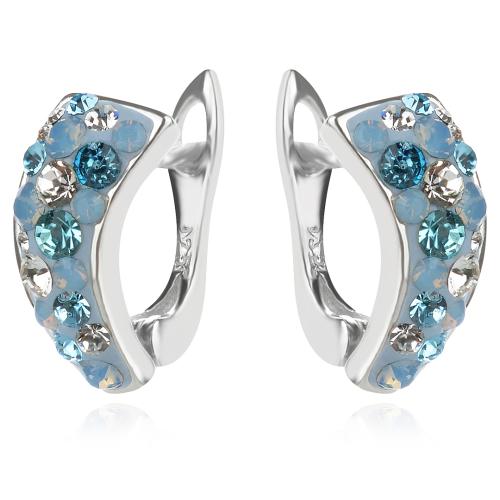 Сребърни обеци с кристали от Sw® Vivian Deep Blue