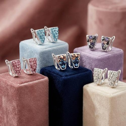 Сребърни обеци Luna с кристали от Sw®