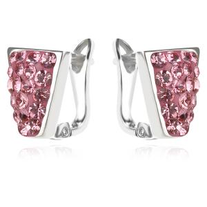 Сребърни обеци Luna с кристали от Sw® Light Rose