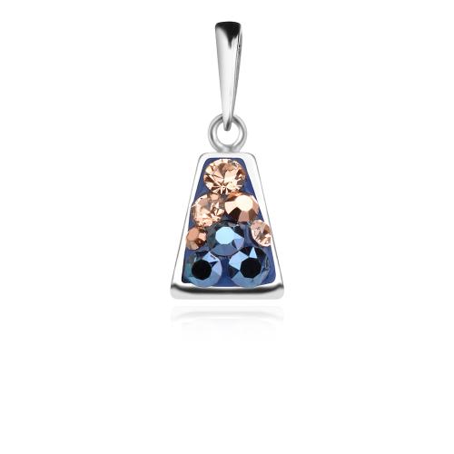 Сребърен комплект Luna с кристали от Sw® Metallic Rose Gold