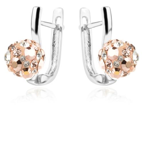 Сребърни обеци Celine с кристали от Sw® Peach Gold