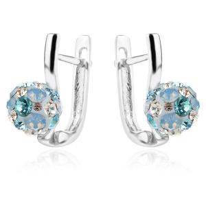 Сребърни обеци Celine с кристали от Sw® Deep Blue