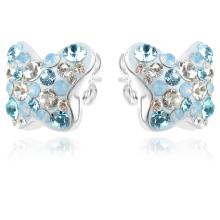 Сребърни обеци Vanessa с кристали от Sw® Blue Zircon and Crystal