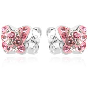Сребърни обеци Vanessa mini с кристали от Sw® Rose Shade