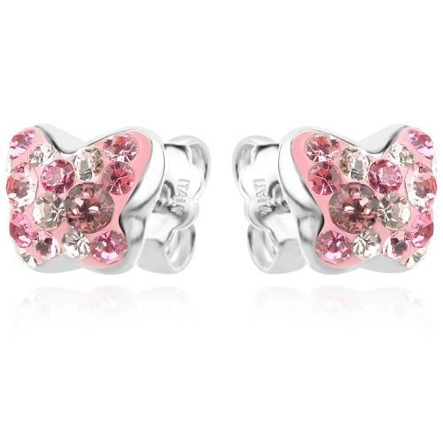 Сребърни обеци Vanessa mini с кристали от Sw® Rose Shade