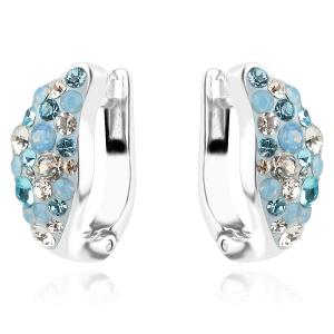 Сребърни обеци Angelina с кристали от Sw® Deep Blue