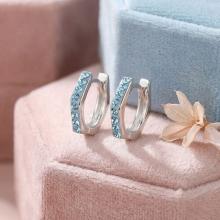 Сребърни обеци Hexagon с кристали от Sw®