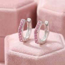 Сребърни обеци Hexagon с кристали от Sw®