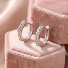 Сребърни обеци Hexagon с кристали от Sw®