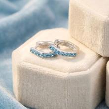 Сребърни обеци Hexagon с кристали от Sw®