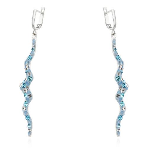 Сребърни обеци Cindy с кристали от Sw® Deep Blue