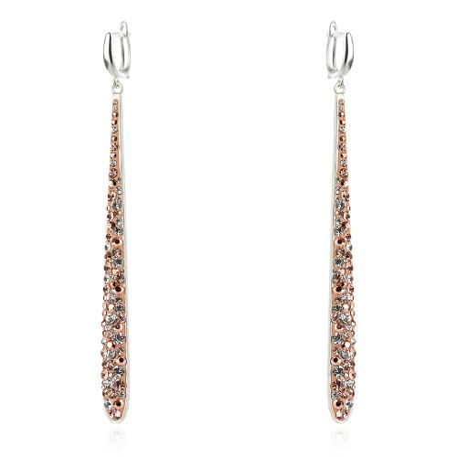 Сребърни обеци Nova с кристали от Sw® Peach Gold