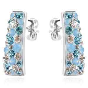 Сребърни обеци Ariana с кристали от Sw® Deep Blue