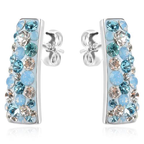 Сребърни обеци Ariana с кристали от Sw® Deep Blue