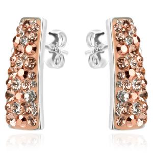 Сребърни обеци Ariana с кристали от Sw® Peach Gold