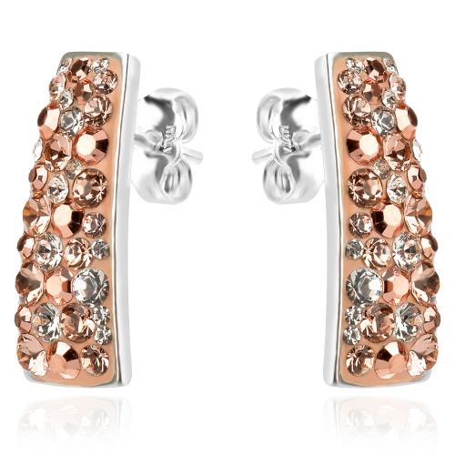Сребърни обеци Ariana с кристали от Sw® Peach Gold