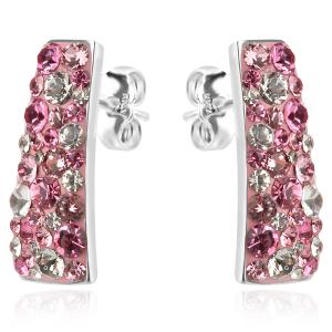 Сребърни обеци Ariana с кристали от Sw® Rose Shade