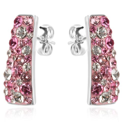 Сребърни обеци Ariana с кристали от Sw® Rose Shade
