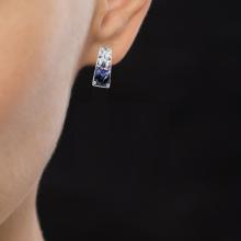 Сребърни обеци Ariana с кристали от Sw® Deep Blue