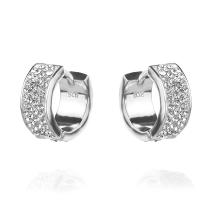 Сребърни обеци халки Valencia с кристали от Sw® Black and White