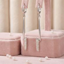 Сребърни Обеци Гръмотевица С Кристали От Sw® AB Crystal