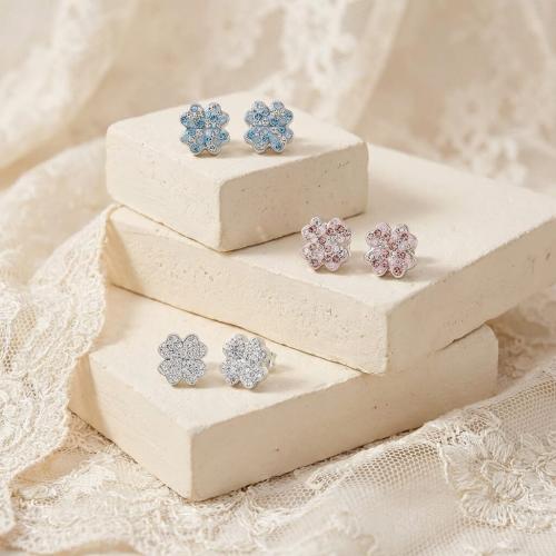 Сребърни обеци Детелинки с кристали от Sw®