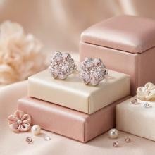 Сребърни обеци Детелинки с кристали от Sw®