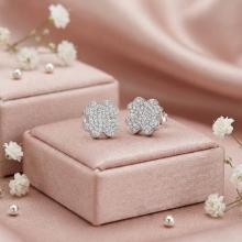 Сребърни обеци Детелинки с кристали от Sw®