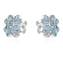 Сребърни обеци Детелинки с кристали от Sw® Crystal