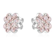 Сребърни обеци Детелинки с кристали от Sw® Crystal