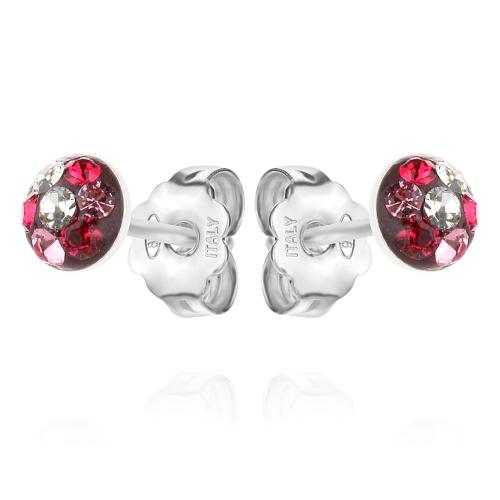 Сребърни Полутопчета С Кристали От Sw® Bold Rose 5мм
