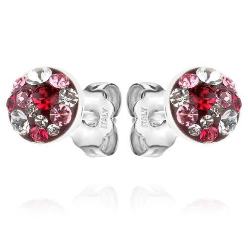 Сребърни Полутопчета С Кристали От Sw® Bold Rose 6мм