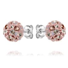 Сребърни Обеци Топчета Mika С Кристали От Sw® AB Crystal