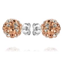 Сребърни Обеци Топчета Mika С Кристали От Sw® AB Crystal