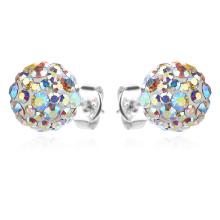 Сребърни Обеци Топчета Mika С Кристали От Sw® AB Crystal